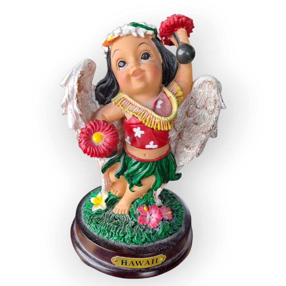Hawaiian Angel Decor with Red and Green Accents